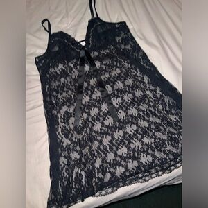 Cacique Black Lace Lingerie with Gold Accents